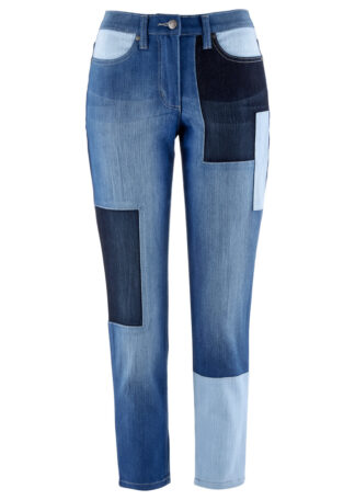 7/8 Strečové džínsy Pačvork  Strečové nohavice pre moletky - lepšie sa prispôsobia postave.