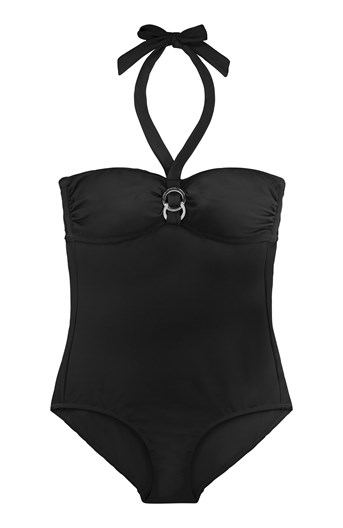 Klasické čierne plavky pre plnoštíhle a moletky 2017