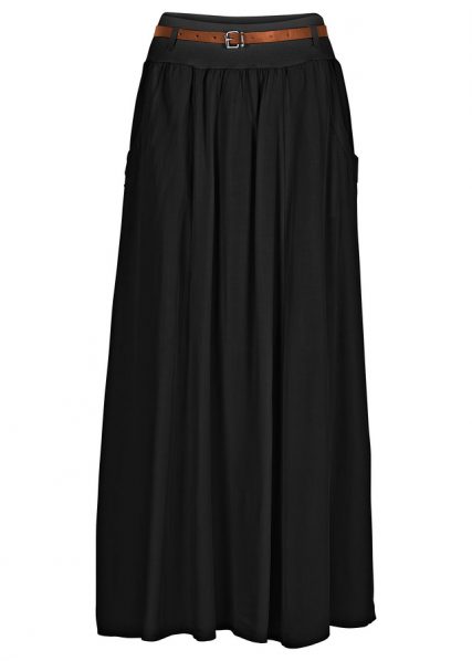 Čierna maxi sukňa pre moletky