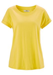 žlté tričko pre moletky, oblečenie pre plnoštíhle