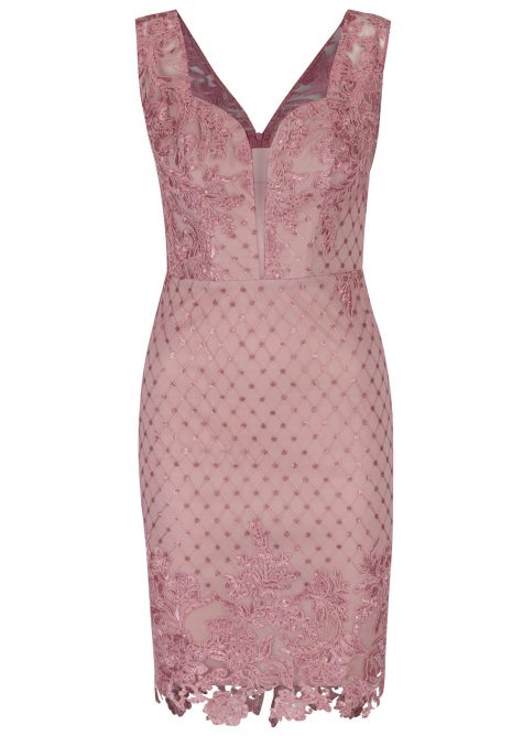 ŽENY | Šaty | spoločenské šaty - Ružové čipkované šaty Miss Grey Ophelia