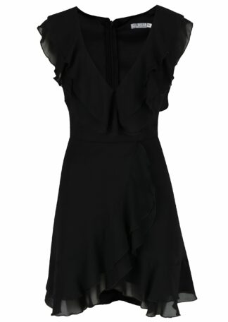 ŽENY | Šaty | spoločenské šaty - Čierne šaty s volánmi Miss Grey Briana