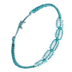 Šperky eshop - Azúrový pletený náramok zo šnúrok