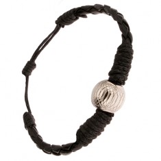 Šperky eshop - Čierny pletený náramok ovinutý šnúrkou