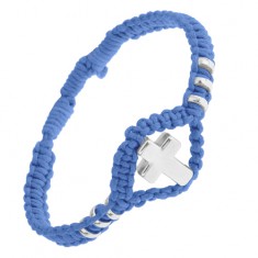 Šperky eshop - Modrý pletený náramok