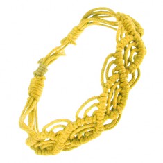 Šperky eshop - Pletený náramok zo žltých motúzikov