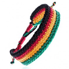Šperky eshop - Viacfarebný pletený náramok - rastafariánsky motív Z11.1