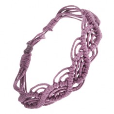 Šperky eshop - Zapletaný náramok zo šnúrok fialovej farby