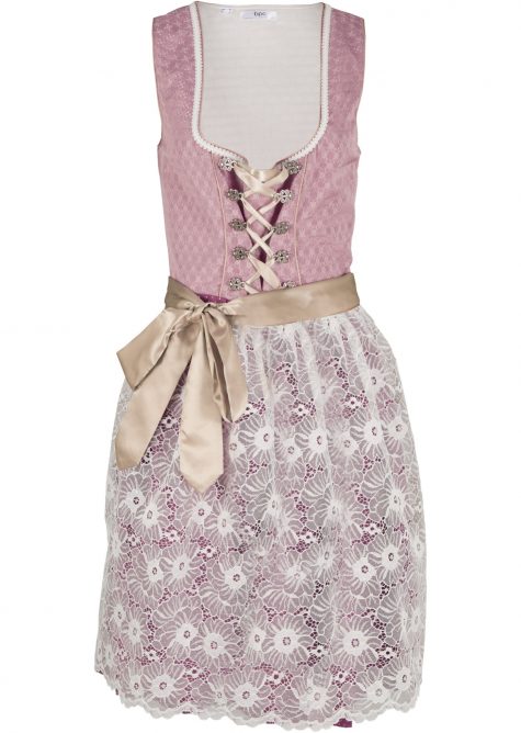 Krojové šaty s čipkovanou zásterou -čipkové šaty pre moletky